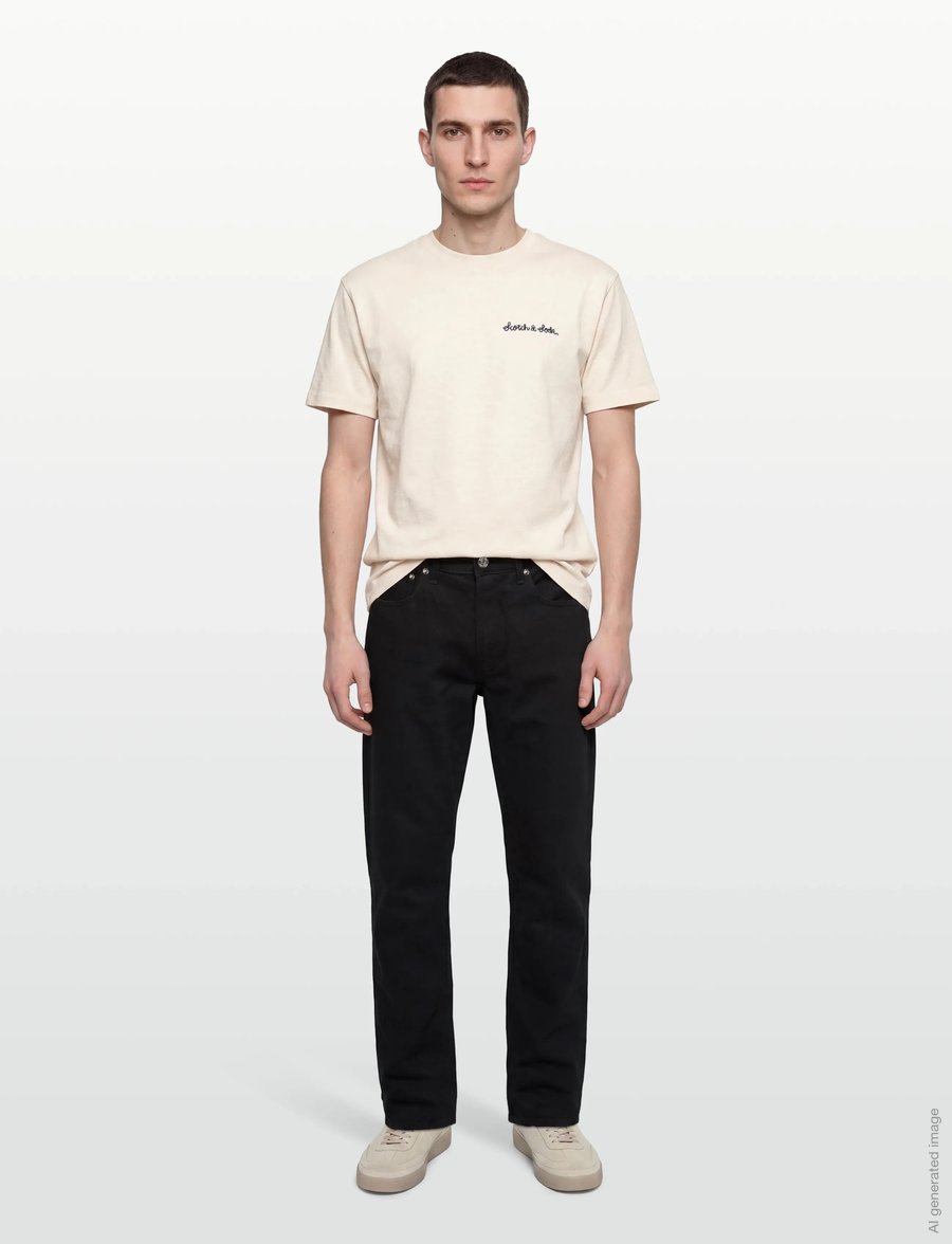 Scotch & Soda - Slubyarn Chest Pocket Artwork Relaxedfit Tshirt - lyhythihaiset - eggnog - 0