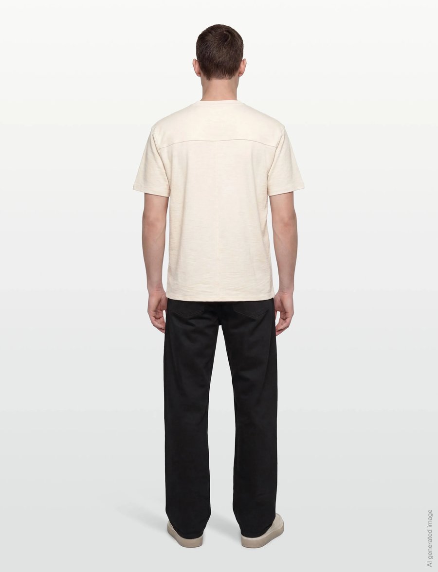 Scotch & Soda - Slubyarn Chest Pocket Artwork Relaxedfit Tshirt - lyhythihaiset - eggnog - 4