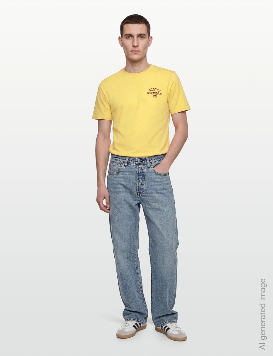 Scotch & Soda - Left Chest Artwork Regularfit Tshirt - short-sleeved t-shirts - raffia - 0