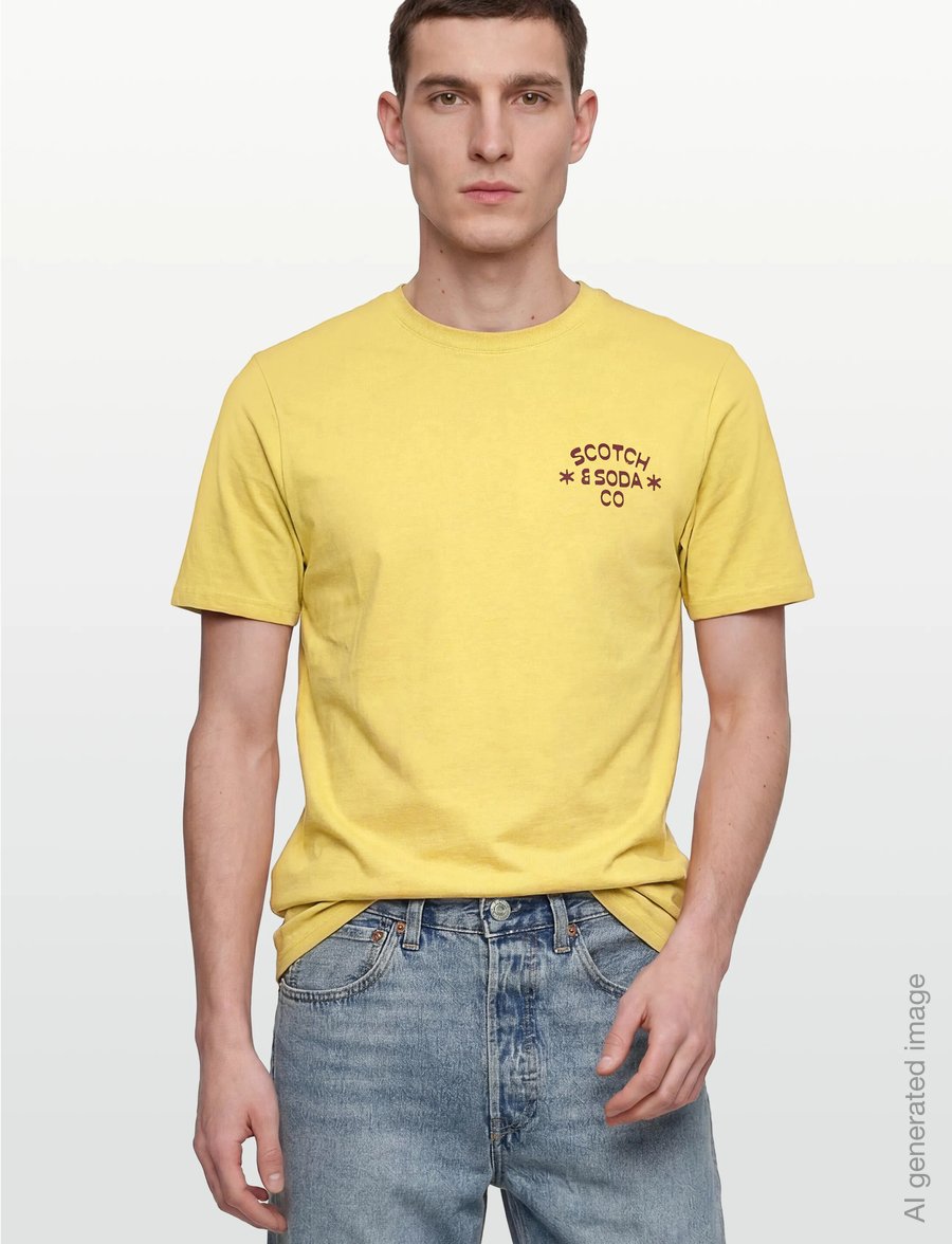 Scotch & Soda - Left Chest Artwork Regularfit Tshirt - short-sleeved t-shirts - raffia - 3