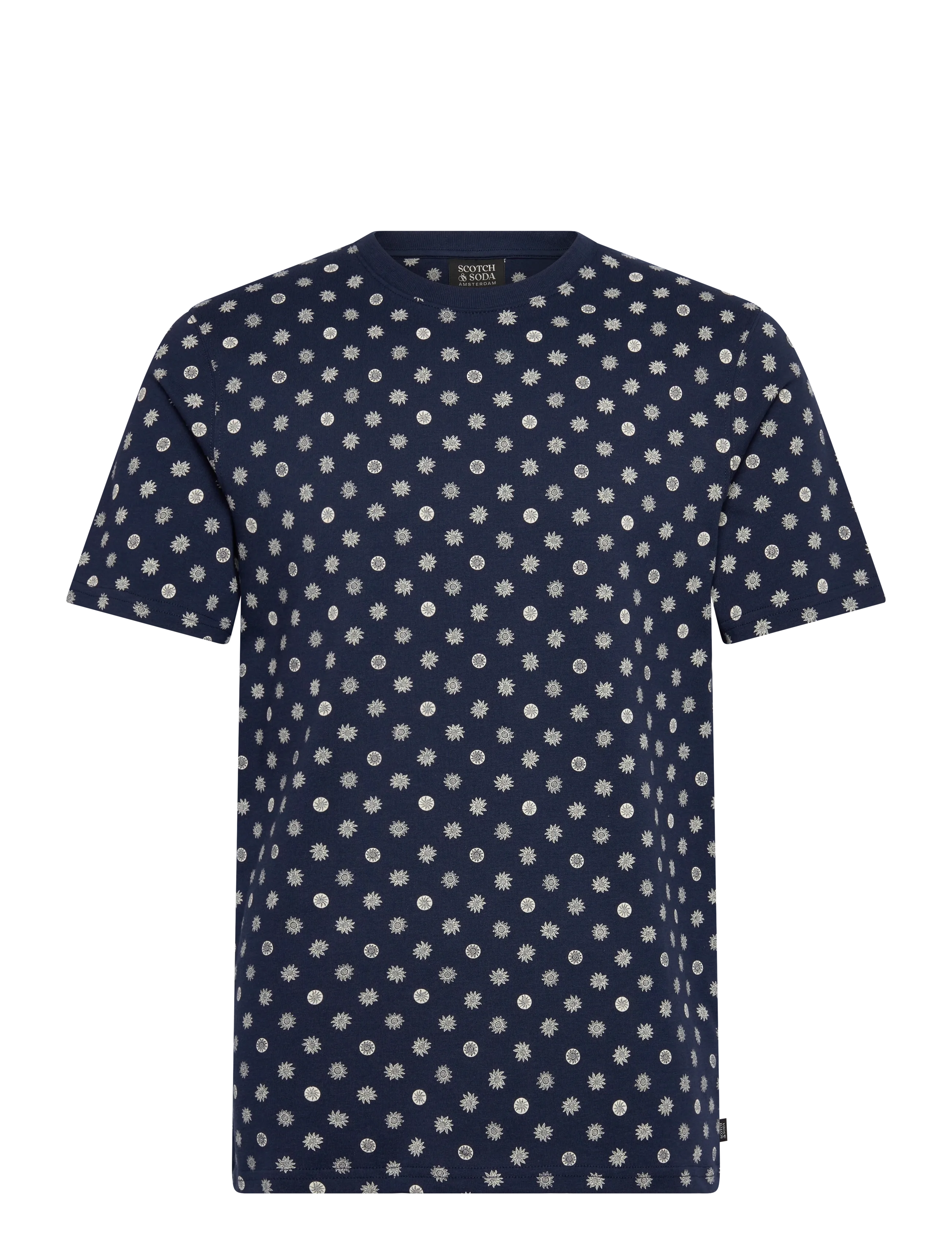 Scotch & Soda Microprinted Regularfit Tshirt - Scotch & Soda - FOULARD DRESS BLUES / navy
