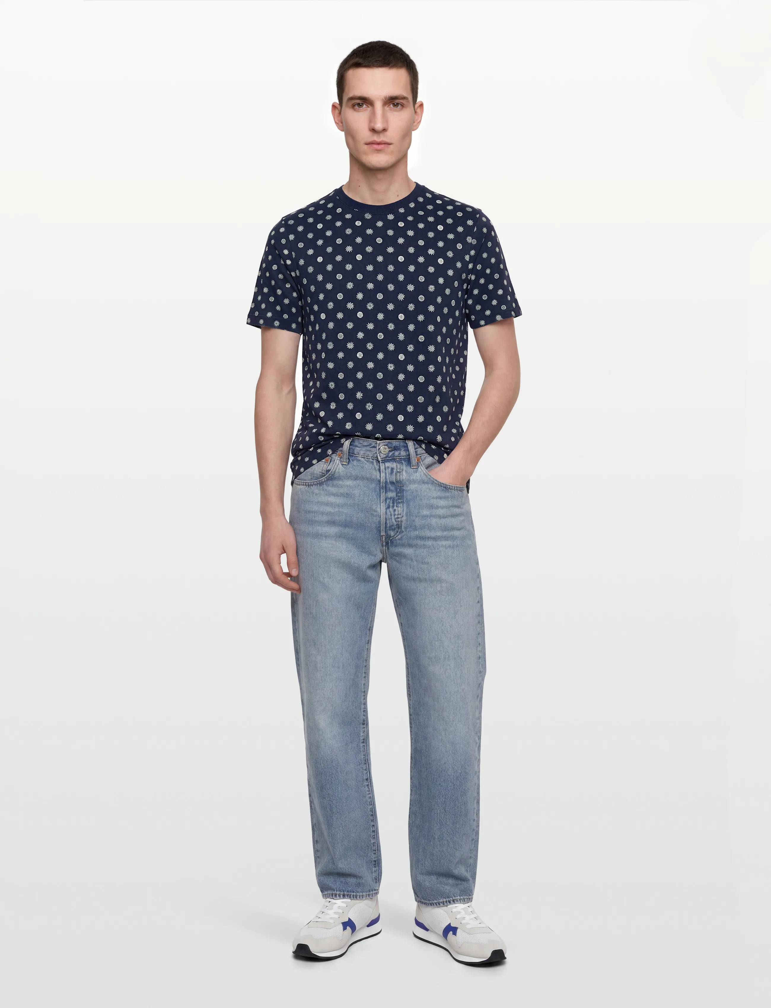 Scotch & Soda Microprinted Regularfit Tshirt - Pakkumised - FOULARD DRESS BLUES / navy
