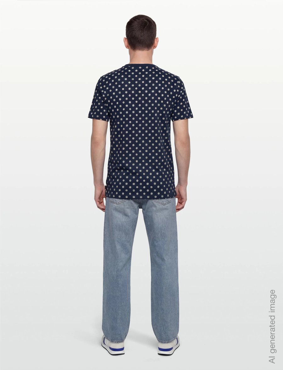Scotch & Soda - Microprinted Regularfit Tshirt - lühikeste varrukatega t-särgid - foulard dress blues - 4
