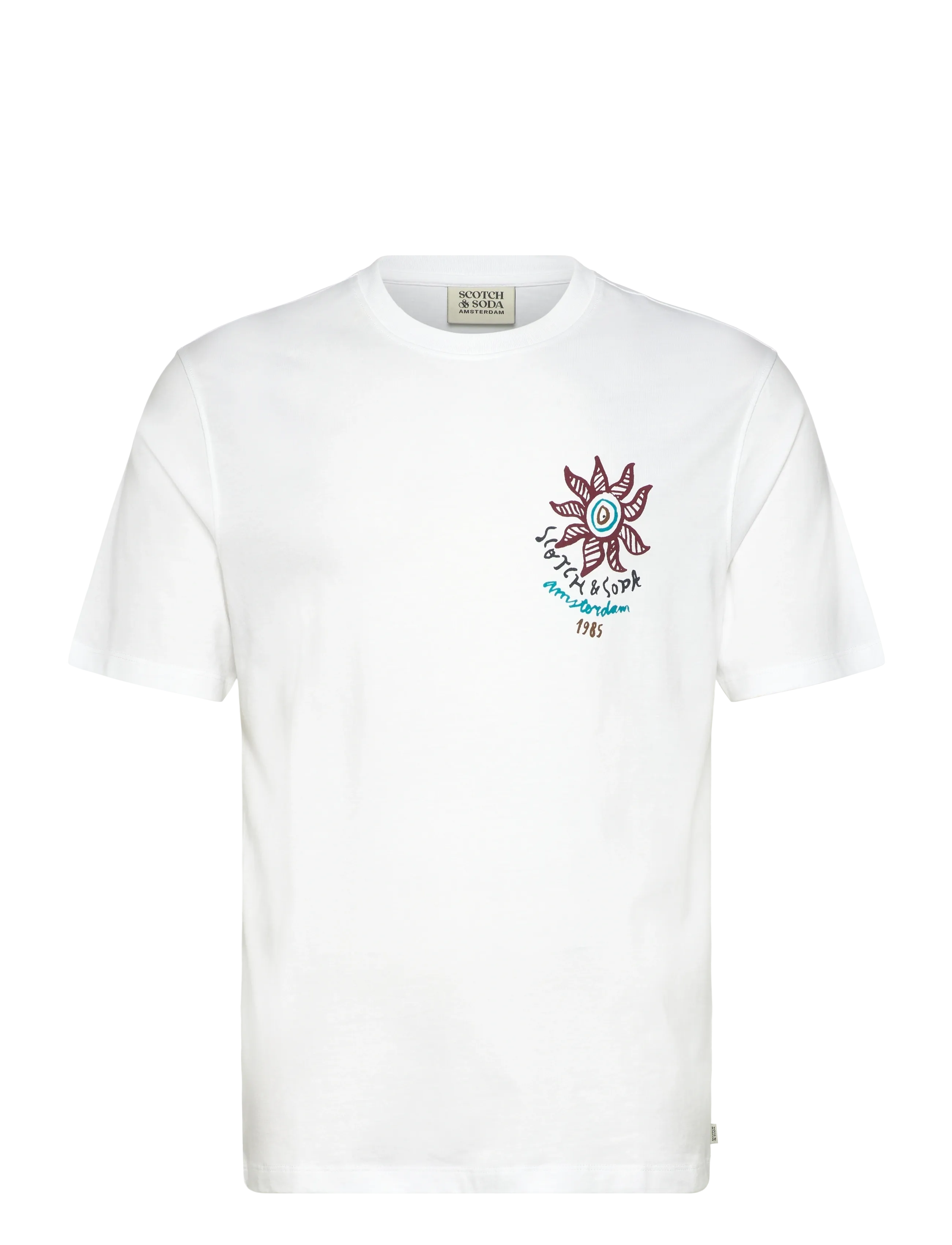 SCOTCH & SODA Front Und Back Artwork Regularfit Tshirt Weiß - XL - Herren