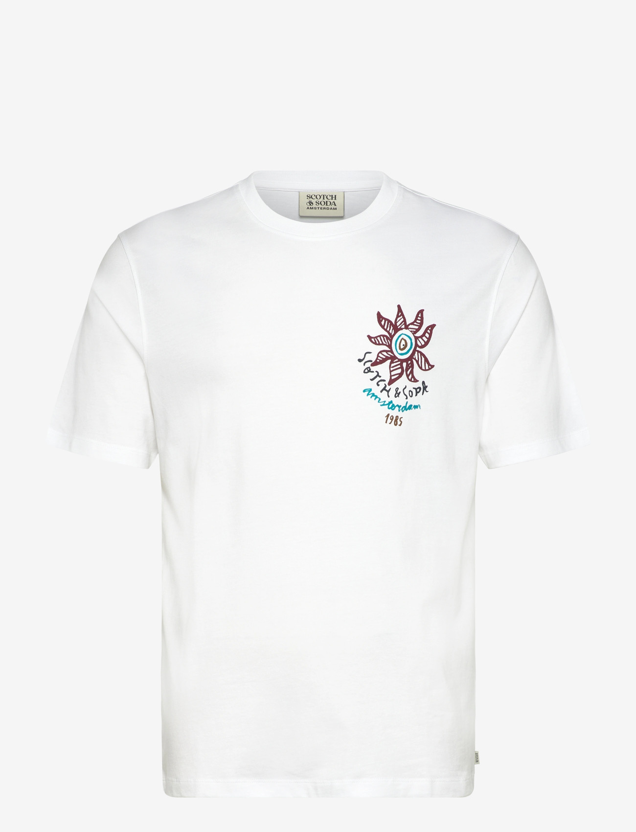 Scotch & Soda - Front And Back Artwork Regularfit Tshirt - lühikeste varrukatega t-särgid - bright white - 1