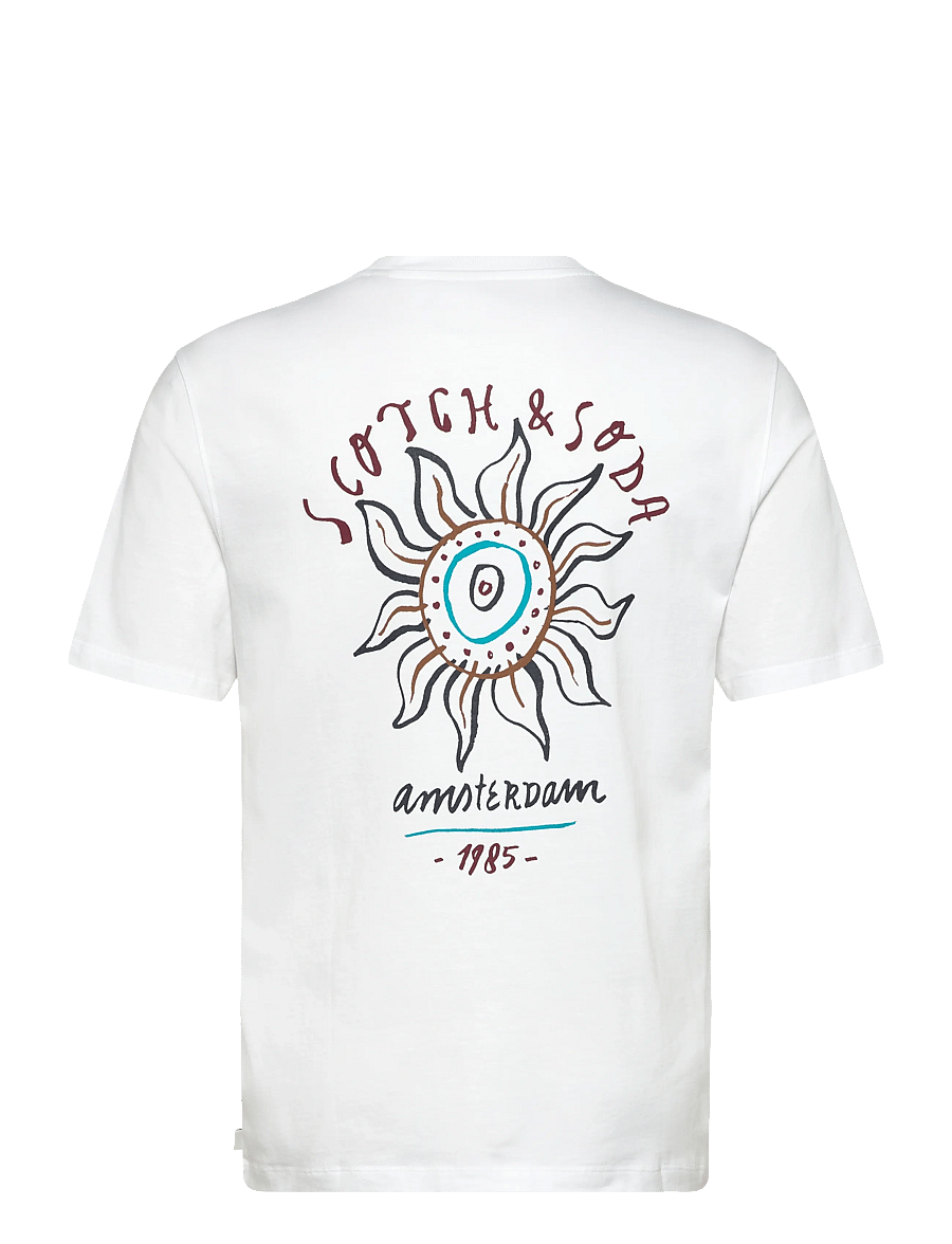 Scotch & Soda - Front And Back Artwork Regularfit Tshirt - kortärmade t-shirts - bright white - 2