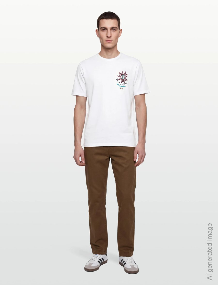 Scotch & Soda - Front And Back Artwork Regularfit Tshirt - kortärmade t-shirts - bright white - 0
