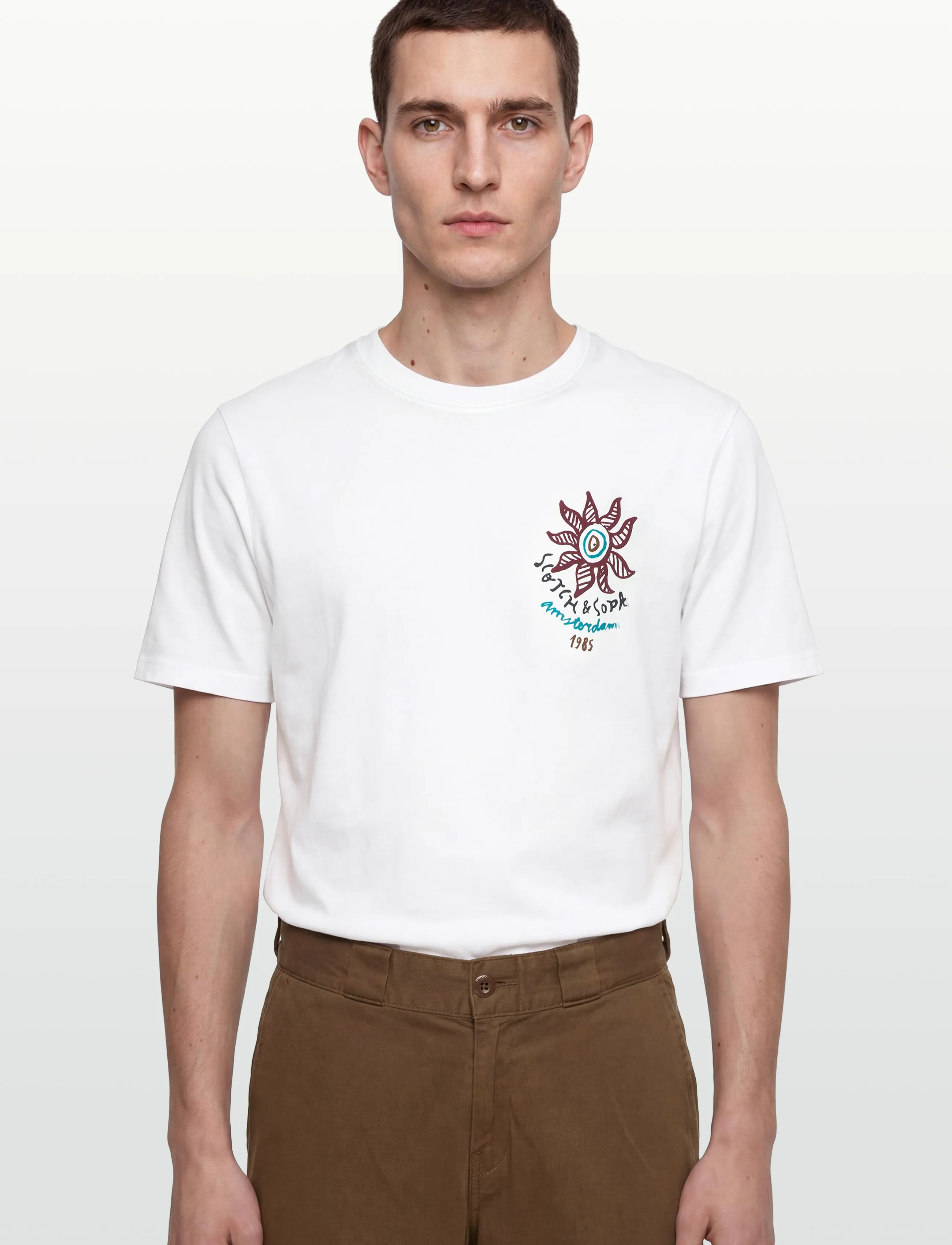 Scotch & Soda - Front And Back Artwork Regularfit Tshirt - lyhythihaiset - bright white - 3