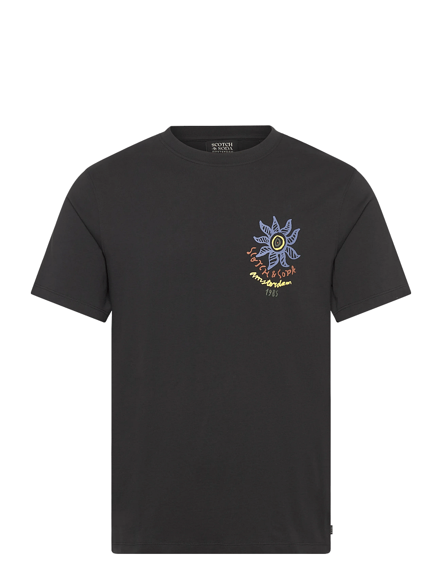 Scotch & Soda - Front And Back Artwork Regularfit Tshirt - kurzärmelige t-shirts - meteorite - 1
