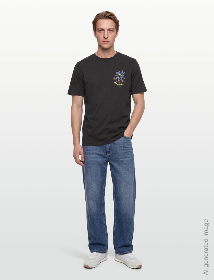 Scotch & Soda - Front And Back Artwork Regularfit Tshirt - kurzärmelige t-shirts - meteorite - 0