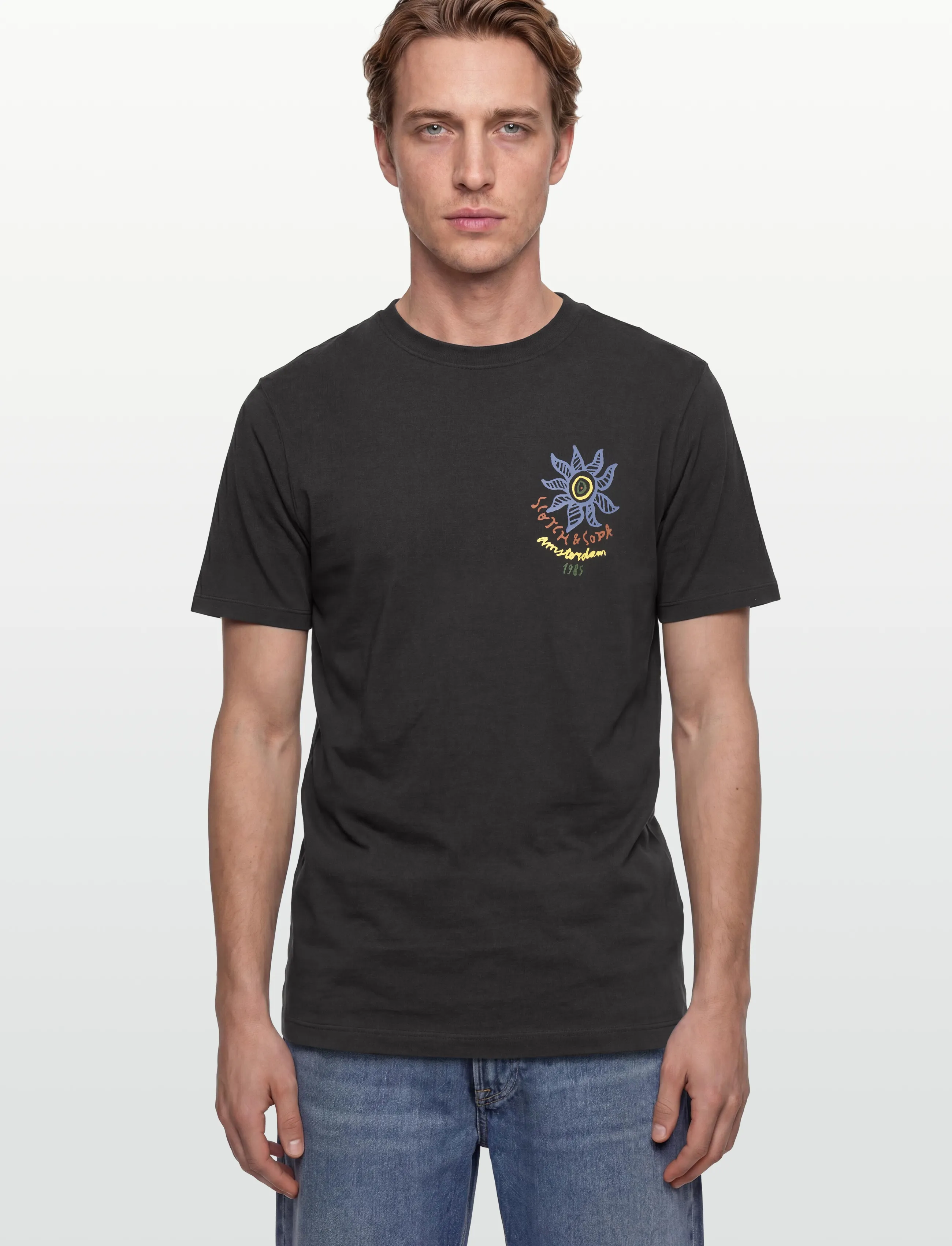 Scotch & Soda - Front And Back Artwork Regularfit Tshirt - kortärmade t-shirts - meteorite - 3