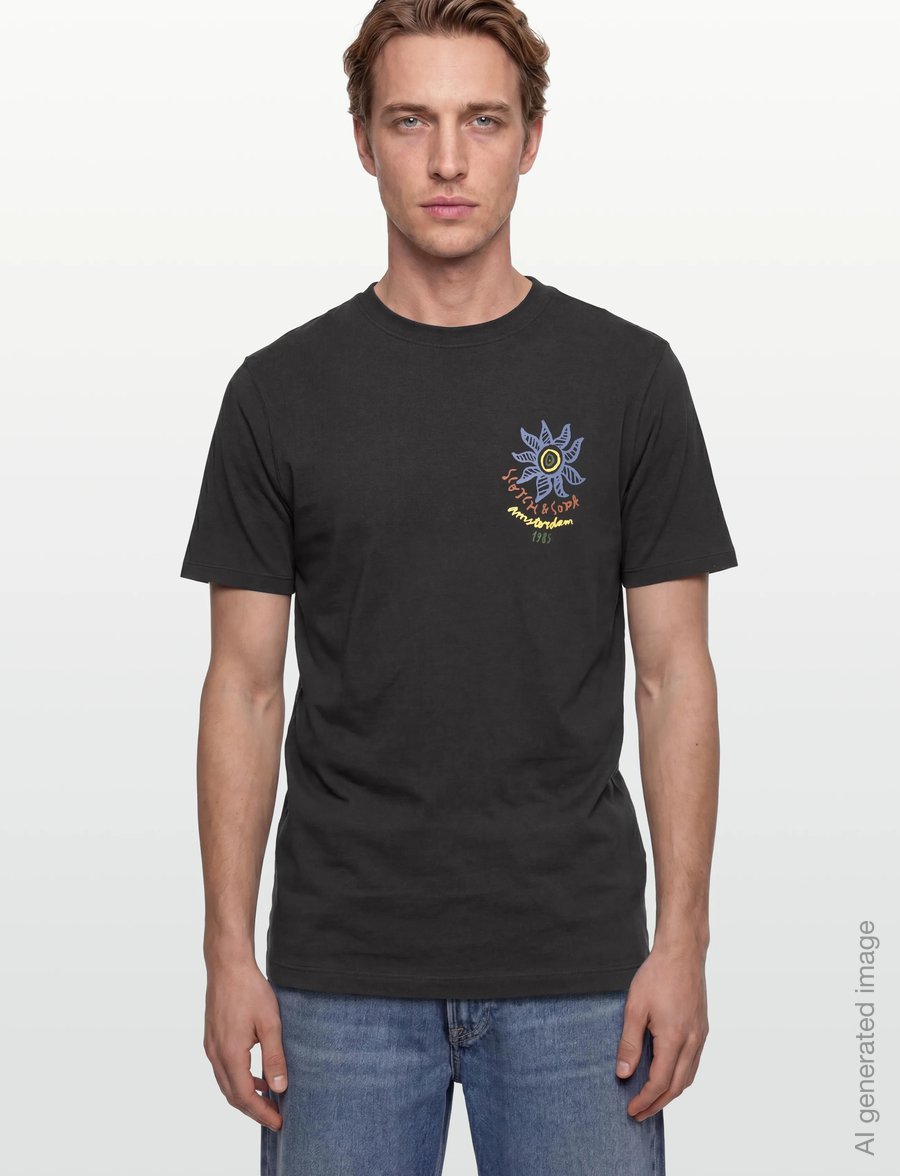 Scotch & Soda - Front And Back Artwork Regularfit Tshirt - kurzärmelige t-shirts - meteorite - 3
