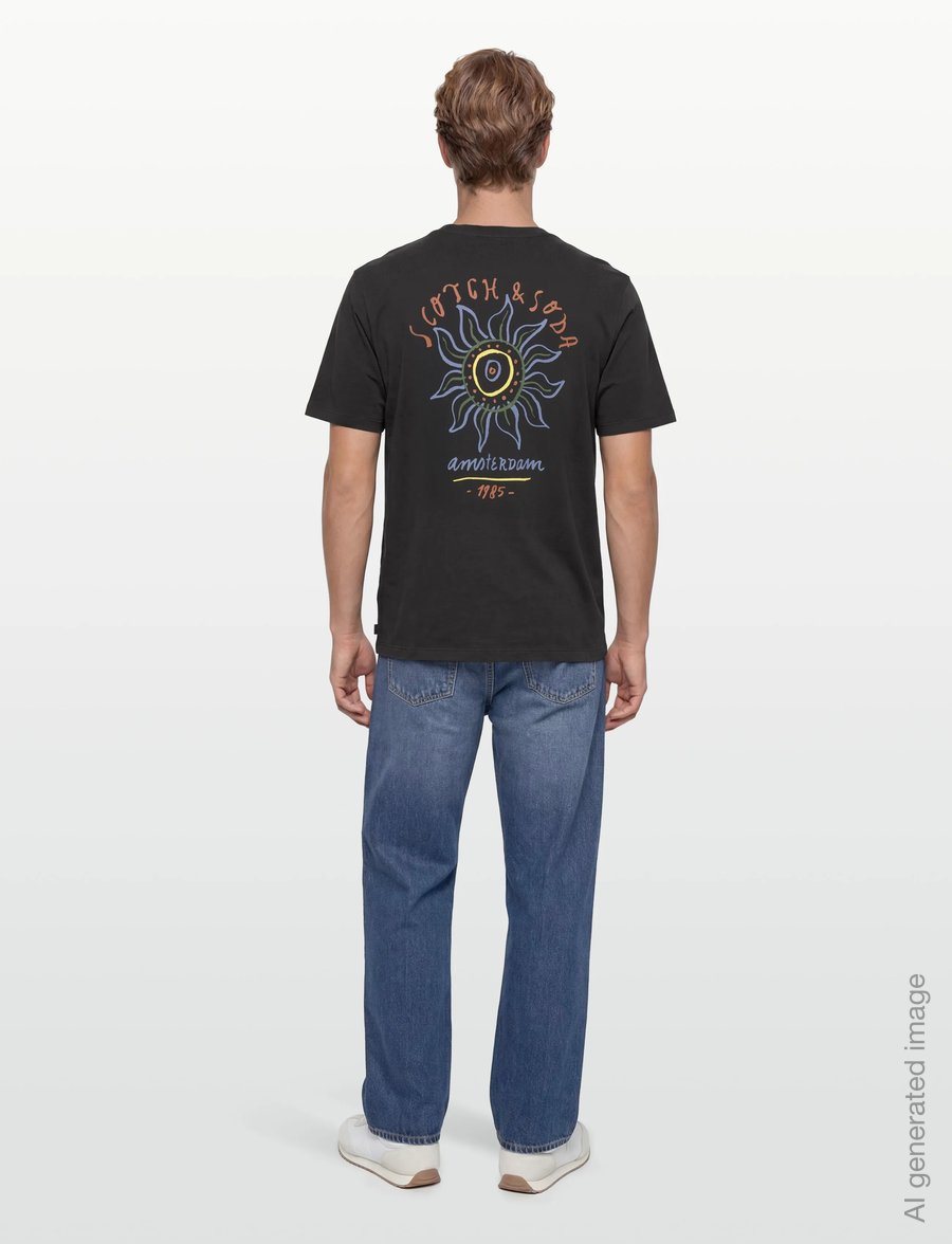 Scotch & Soda - Front And Back Artwork Regularfit Tshirt - kurzärmelige t-shirts - meteorite - 4
