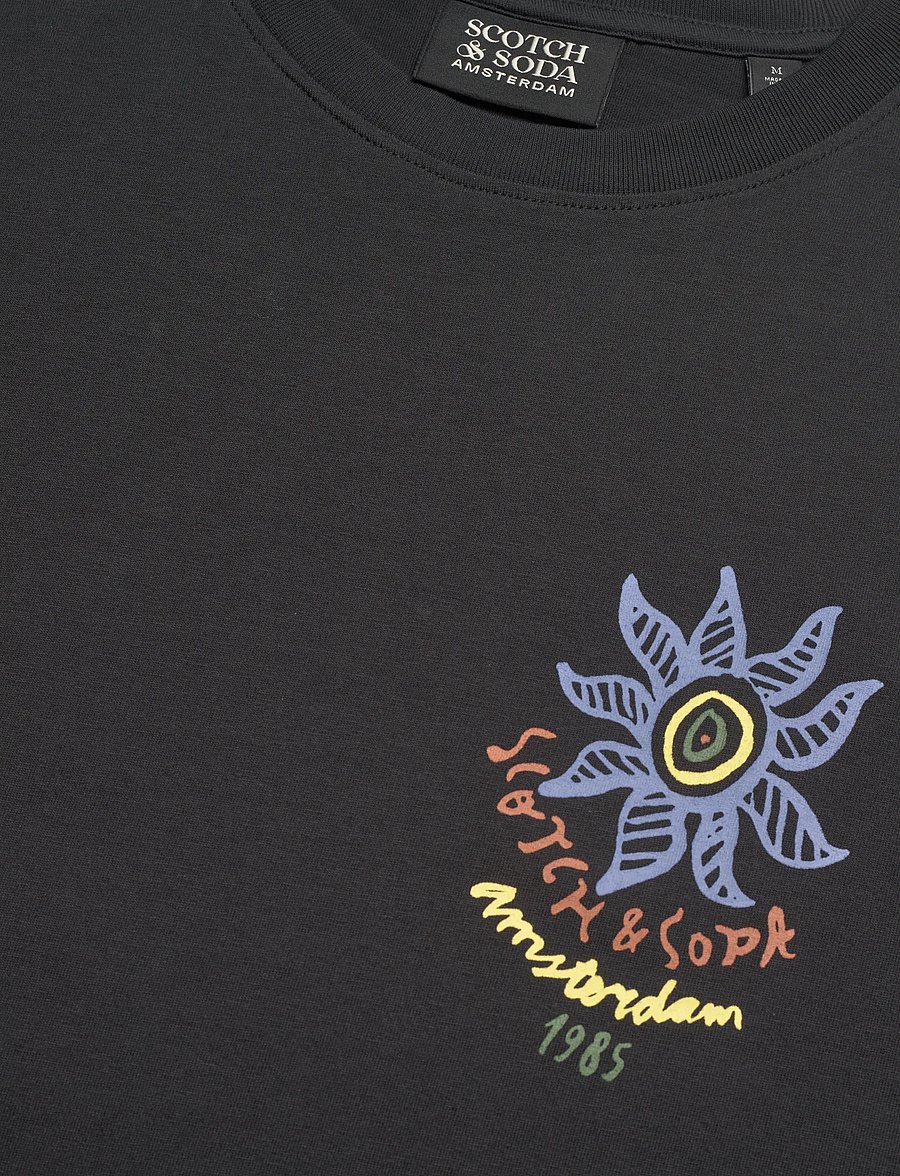 Scotch & Soda - Front And Back Artwork Regularfit Tshirt - kurzärmelige t-shirts - meteorite - 5