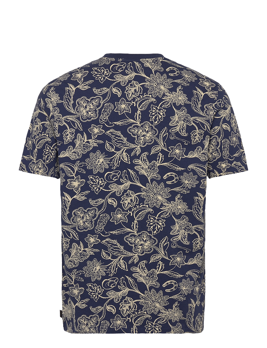 Scotch & Soda - Printed Regularfit Tshirt - lyhythihaiset - lucky bandana dress blues - 2