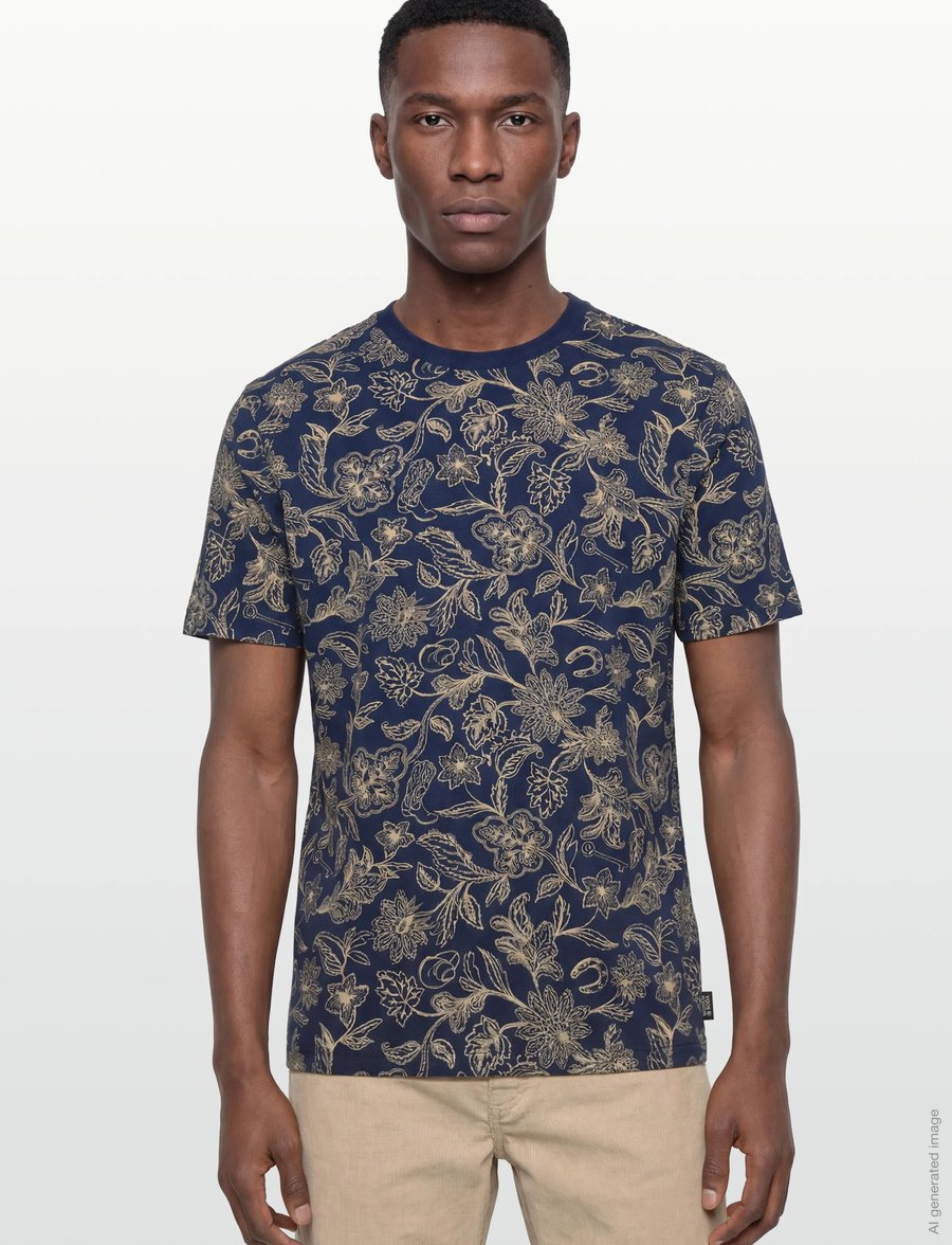 Scotch & Soda - Printed Regularfit Tshirt - lyhythihaiset - lucky bandana dress blues - 3