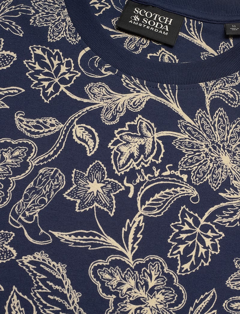 Scotch & Soda - Printed Regularfit Tshirt - kortärmade t-shirts - lucky bandana dress blues - 2