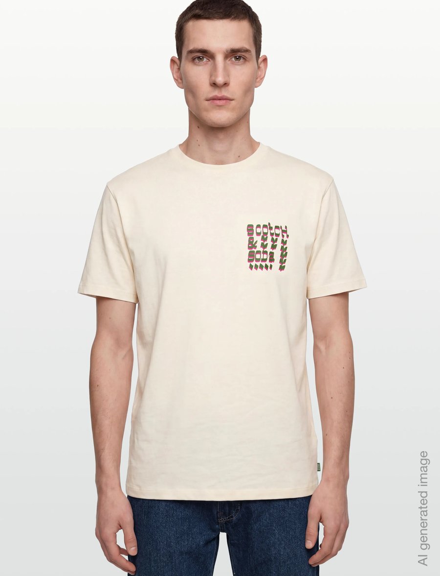 Scotch & Soda - Front And Back Artwork Relaxedfit Tshirt - kurzärmelige t-shirts - eggnog - 3