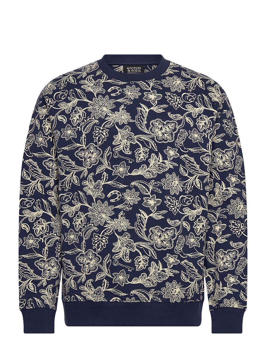 Scotch & Soda - Printed Relaxedfit Sweatshirt - sweatshirts - lucky bandana dress blues - 1