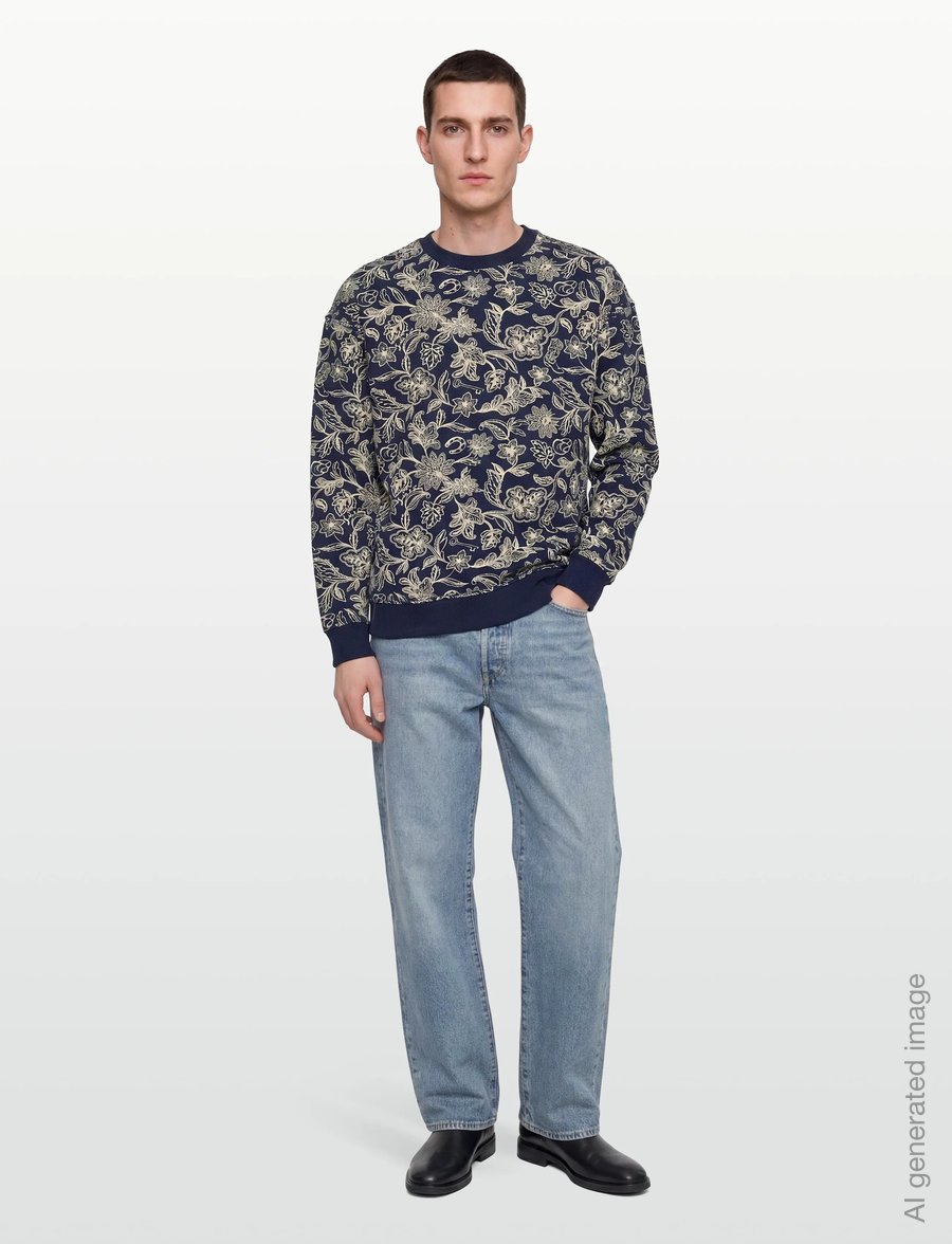 Scotch & Soda - Printed Relaxedfit Sweatshirt - sweatshirts - lucky bandana dress blues - 0