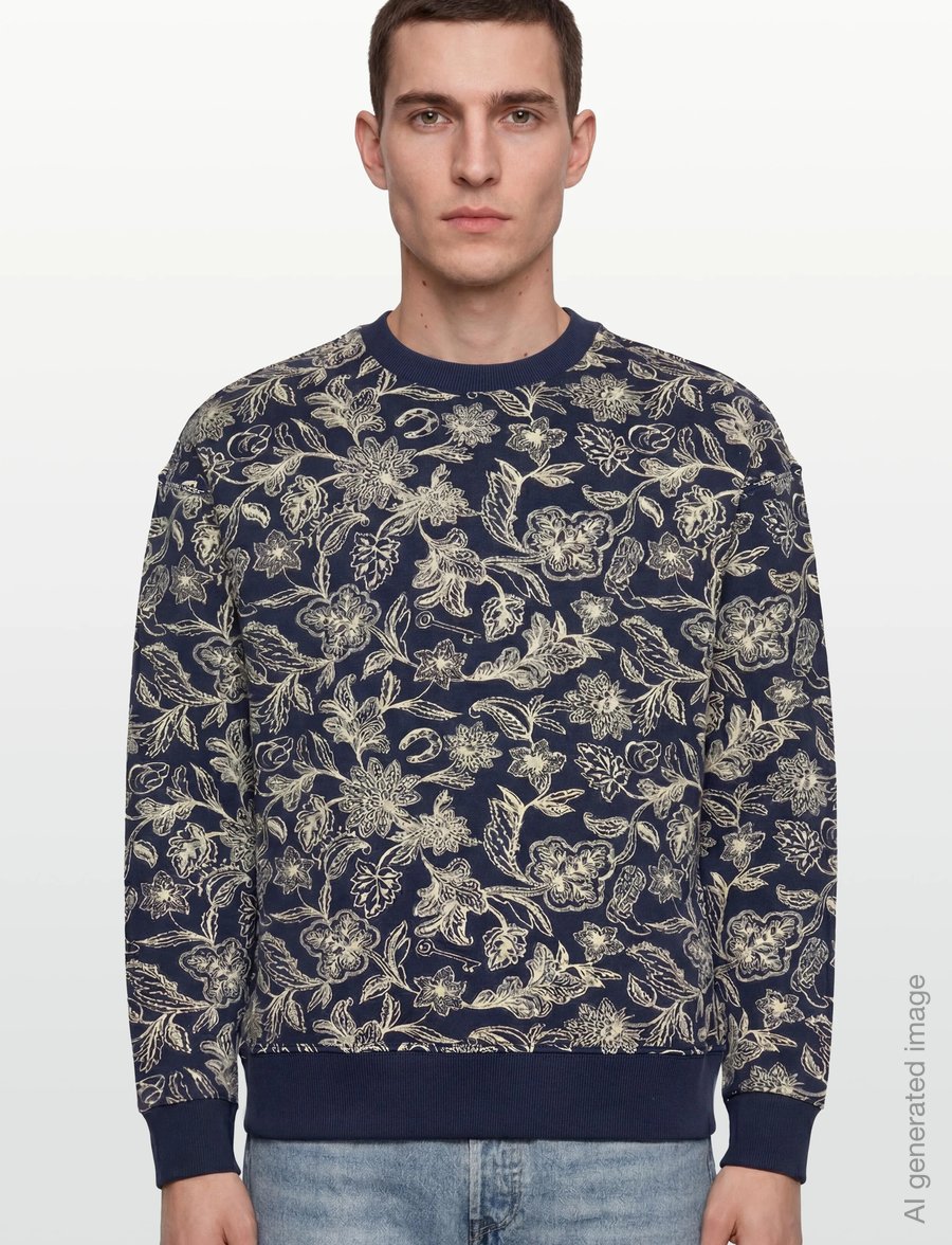 Scotch & Soda - Printed Relaxedfit Sweatshirt - sweatshirts - lucky bandana dress blues - 3