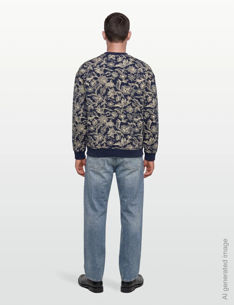 Scotch & Soda - Printed Relaxedfit Sweatshirt - sweatshirts - lucky bandana dress blues - 4