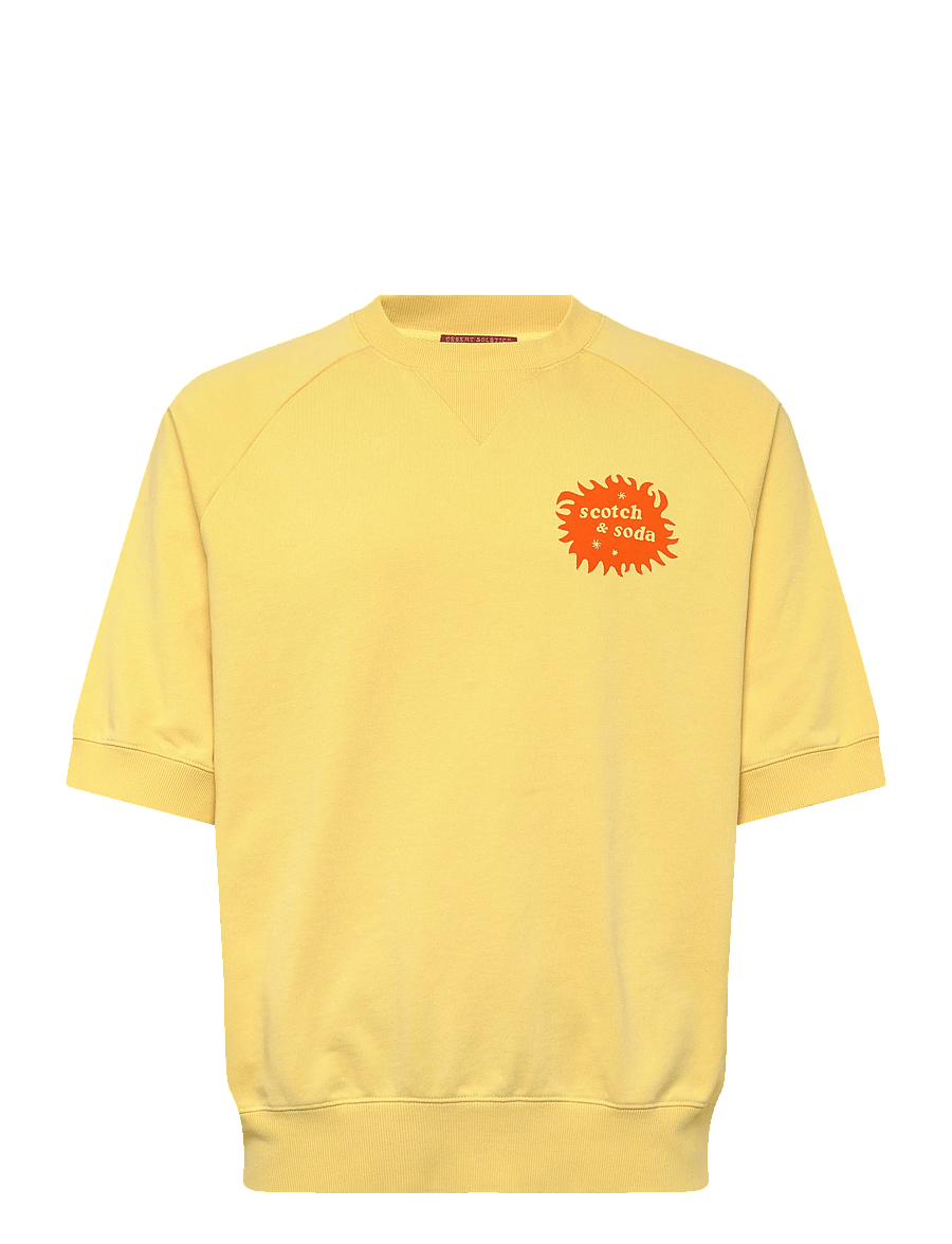 Scotch & Soda - Front And Back Artwork Loosefit Shortsleeve Sweatshirt - sweatshirts - raffia - 0
