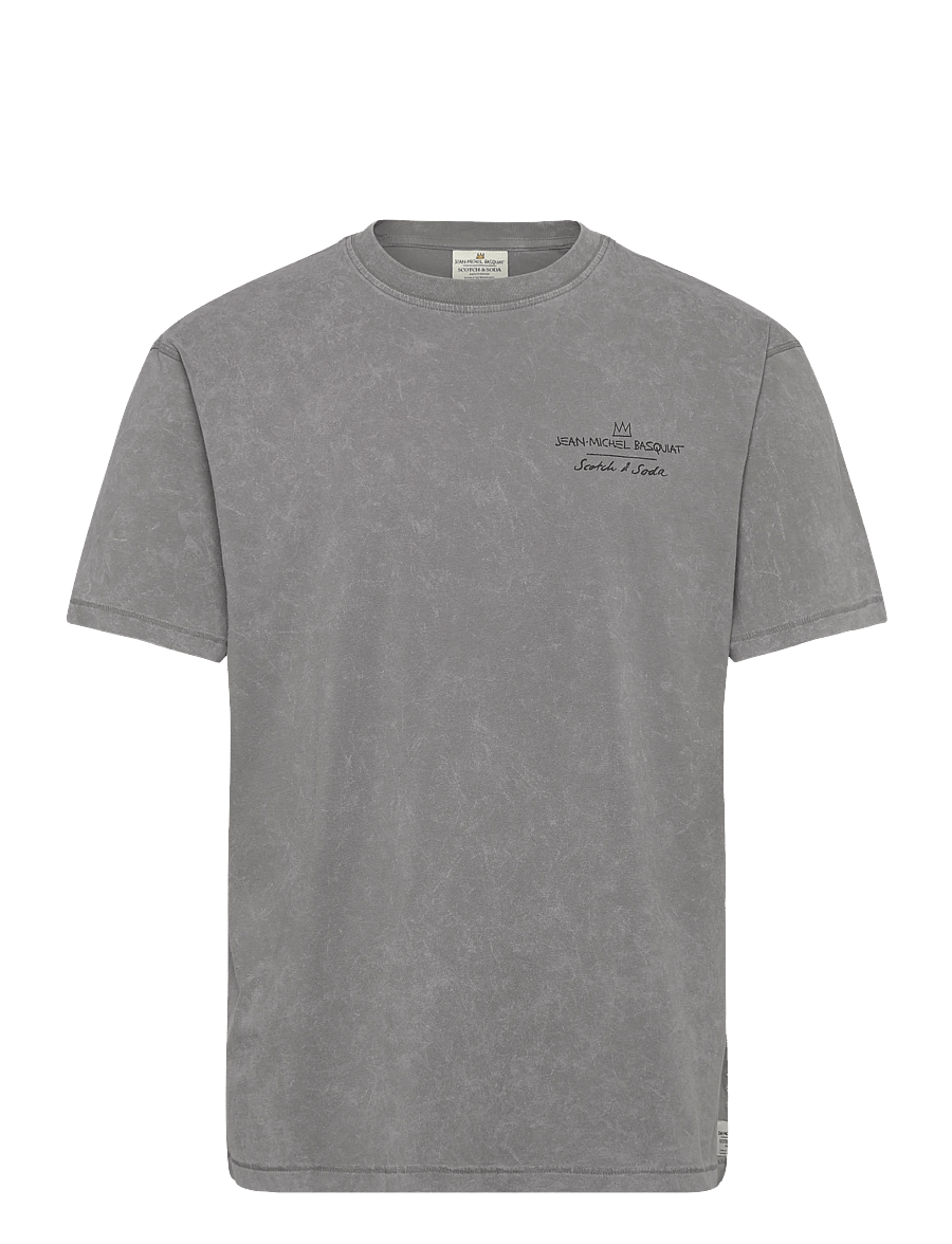 Scotch & Soda - Basquiat Front And Back Artwork Relaxedfit Tshirt - lühikeste varrukatega t-särgid - steel grey - 1