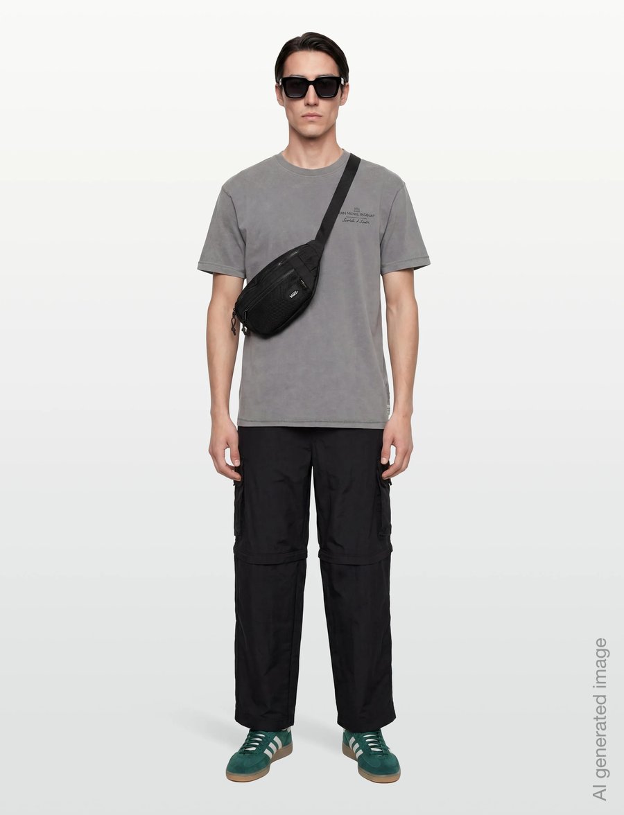 Scotch & Soda - Basquiat Front And Back Artwork Relaxedfit Tshirt - lühikeste varrukatega t-särgid - steel grey - 0