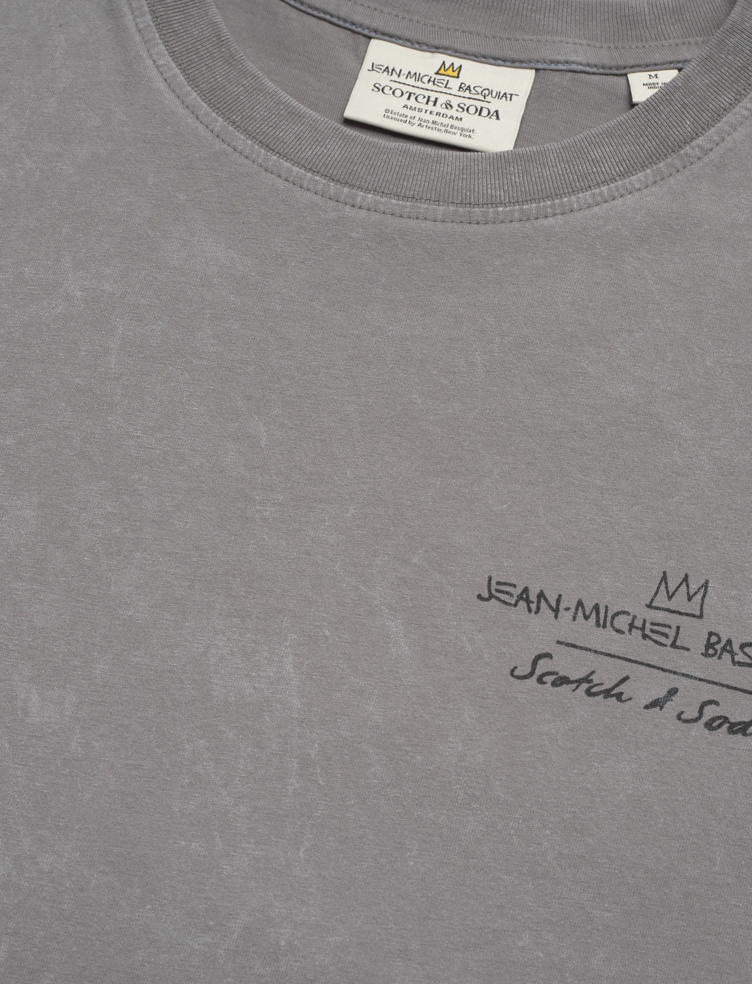 Scotch & Soda - Basquiat Front And Back Artwork Relaxedfit Tshirt - kortærmede t-shirts - steel grey - 5