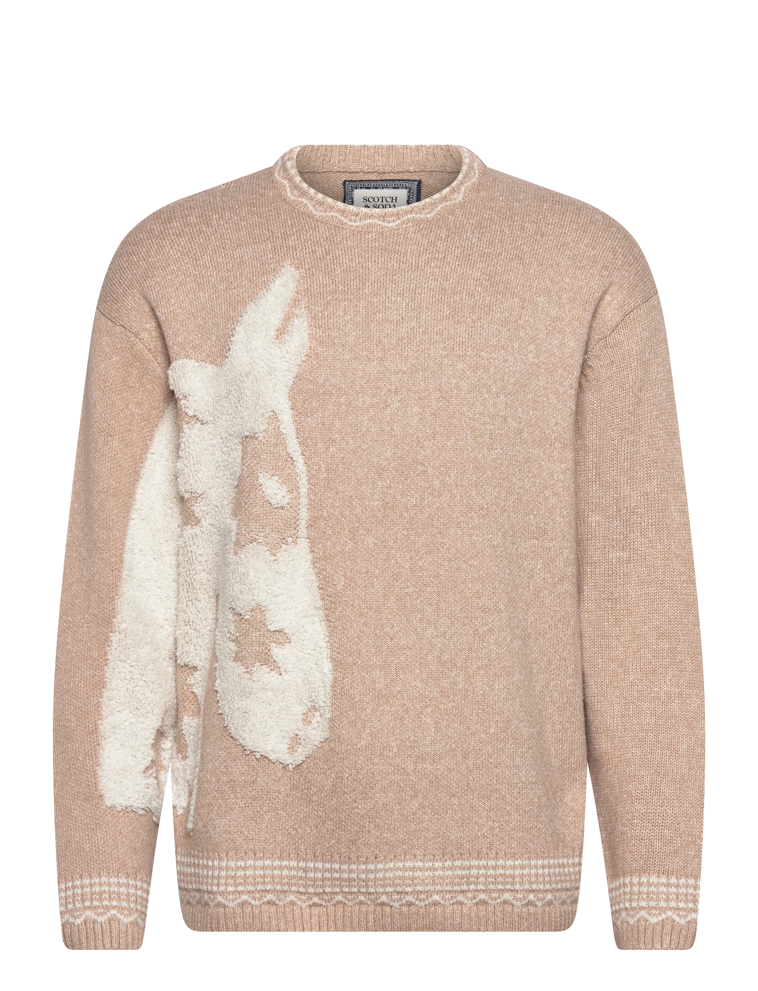 SCOTCH & SODA Loosefit Jacquard Pullover Beige - XXL - Herren