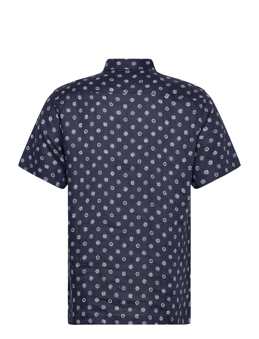 Scotch & Soda - Printed Linen Regularfit Shortsleeved Shirt - pattern shirts - foulard dress blues - 1