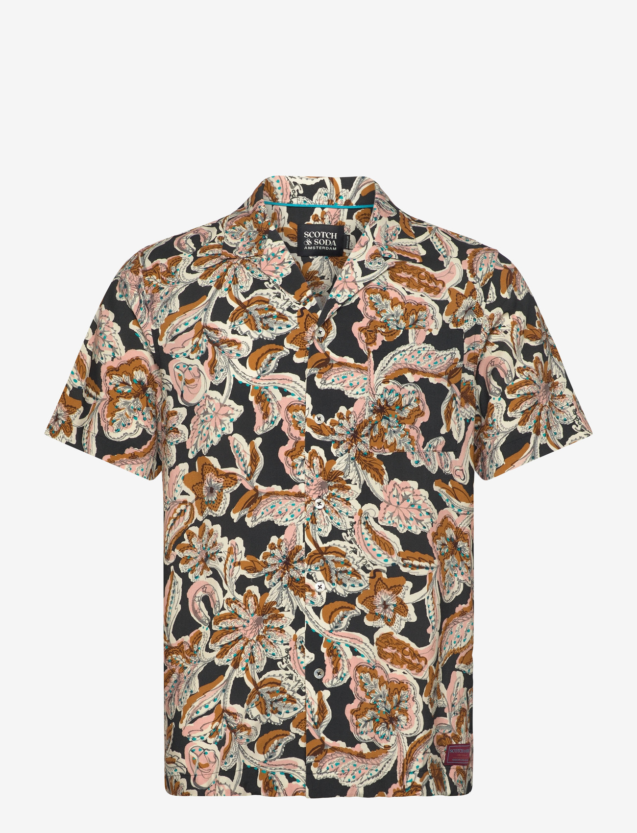 Scotch & Soda - Printed Viscose Regularfit Shortsleeved Shirt - mønstrede skjorter - lucky bandana multi - 0