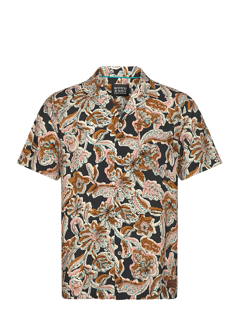 Scotch & Soda - Printed Viscose Regularfit Shortsleeved Shirt - mønstrede skjorter - lucky bandana multi - 0