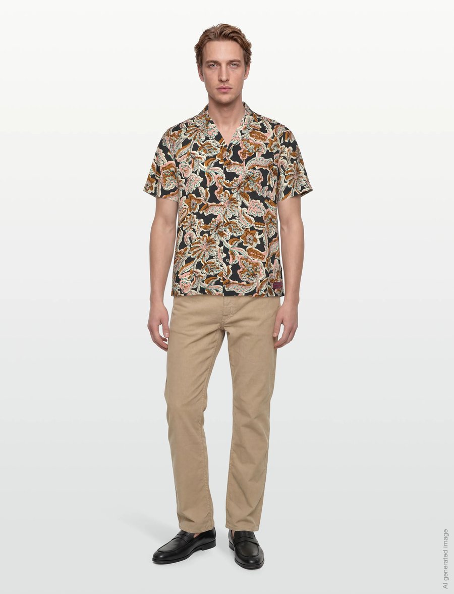 Scotch & Soda - Printed Viscose Regularfit Shortsleeved Shirt - mønstrede skjorter - lucky bandana multi - 0