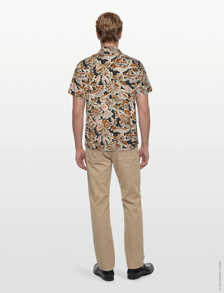 Scotch & Soda - Printed Viscose Regularfit Shortsleeved Shirt - mønstrede skjorter - lucky bandana multi - 4