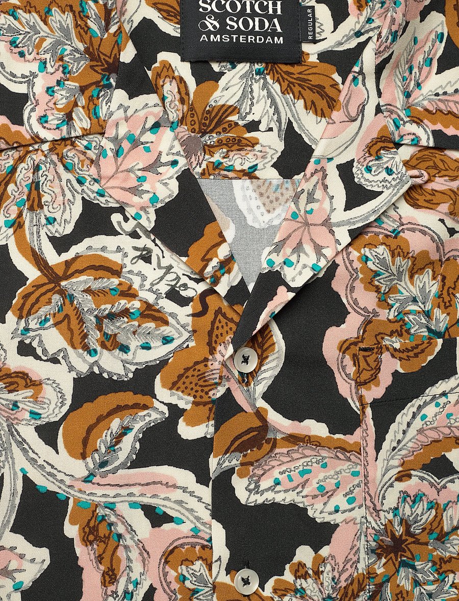 Scotch & Soda - Printed Viscose Regularfit Shortsleeved Shirt - mønstrede skjorter - lucky bandana multi - 5