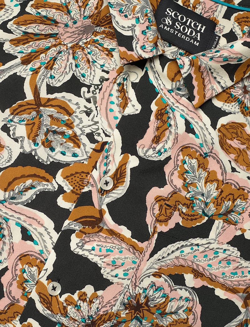 Scotch & Soda - Printed Viscose Regularfit Shortsleeved Shirt - mønstrede skjorter - lucky bandana multi - 3