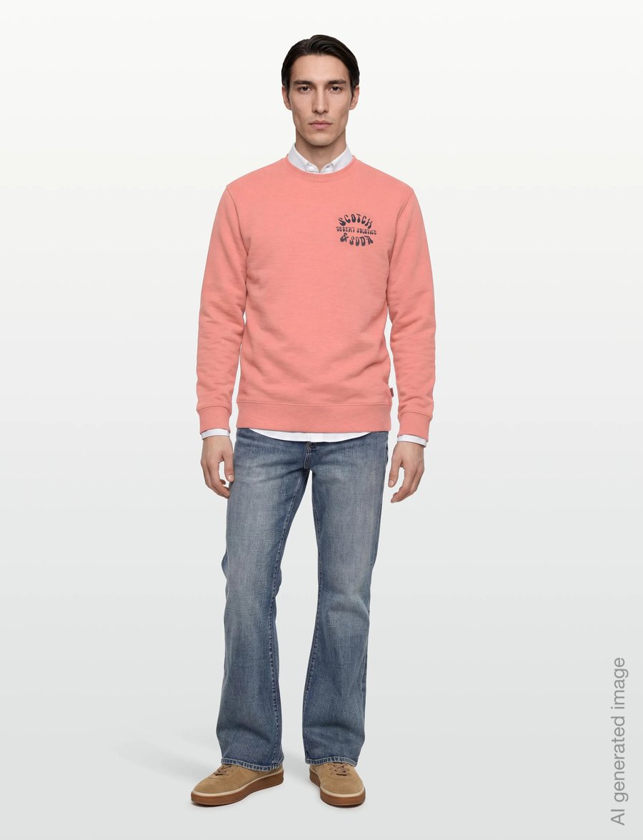 Scotch & Soda - Left Chest Logo Regularfit Sweatshirt - hettupeysur - canyon clay - 0