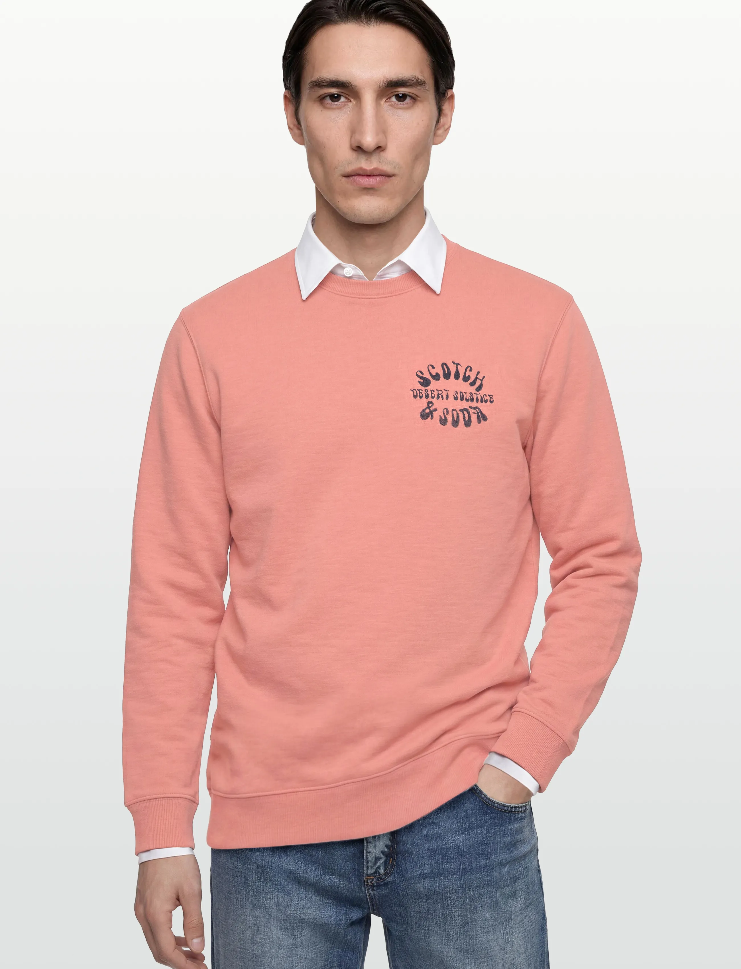 Scotch & Soda - Left Chest Logo Regularfit Sweatshirt - sweatshirts - canyon clay - 3