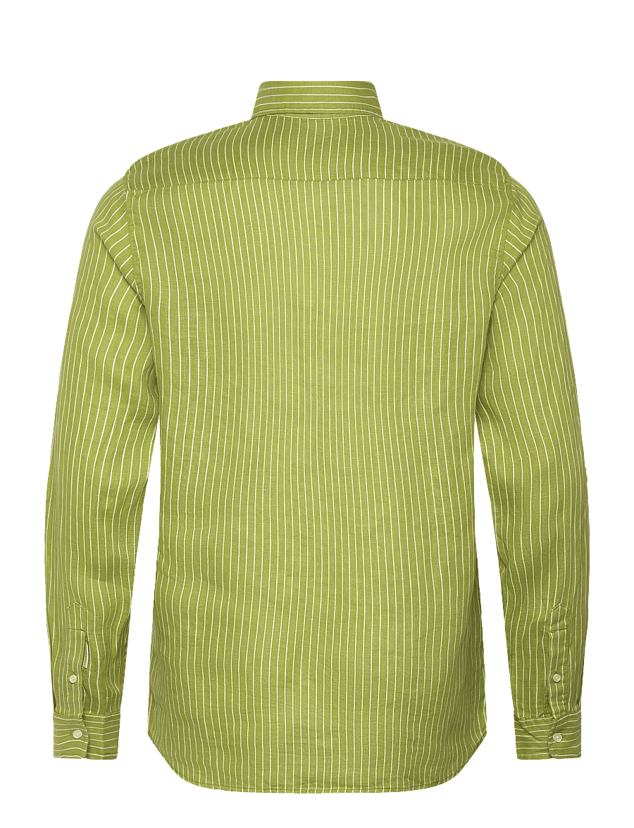 Scotch & Soda - Linen Striped Regularfit Shirt - gestreifte hemden - white green oasis stripe - 1