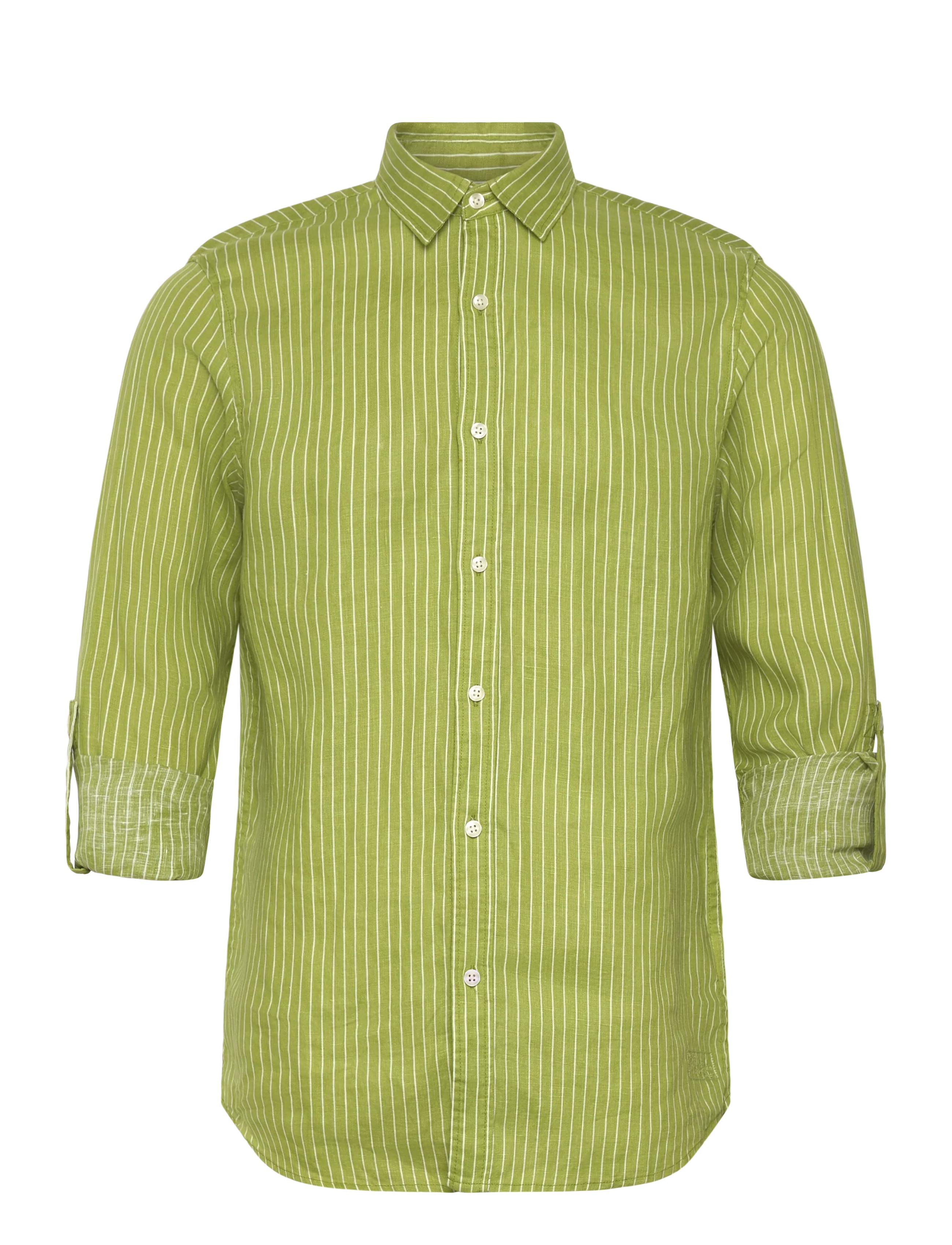 Scotch & Soda - Linen Striped Regularfit Shirt - gestreifte hemden - white green oasis stripe - 2