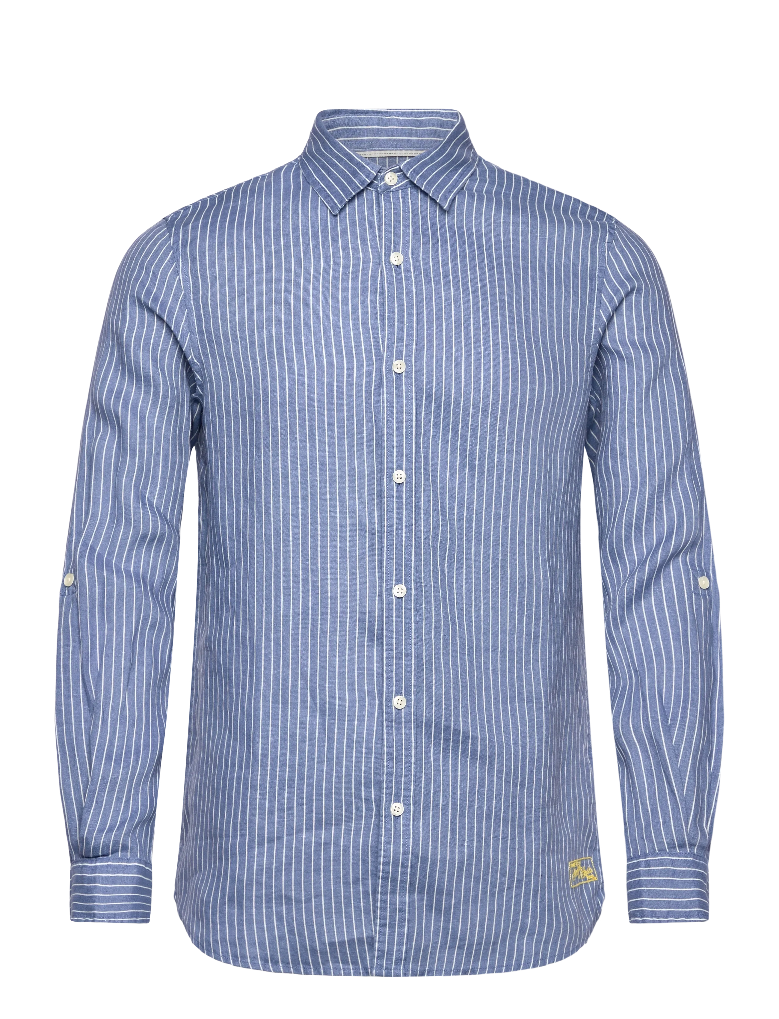 SCOTCH & SODA Linen Gestreift Regularfit Shirt Blau - M - Herren