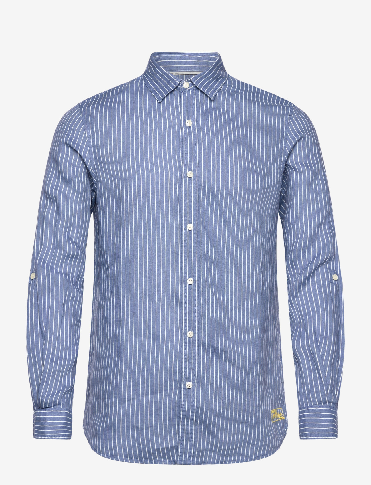 Scotch & Soda - Linen Striped Regularfit Shirt - stribede skjorter - infinity white stripe - 0