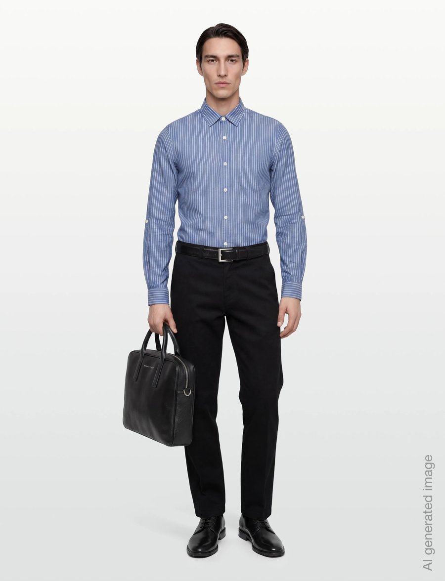 Scotch & Soda - Linen Striped Regularfit Shirt - stribede skjorter - infinity white stripe - 0