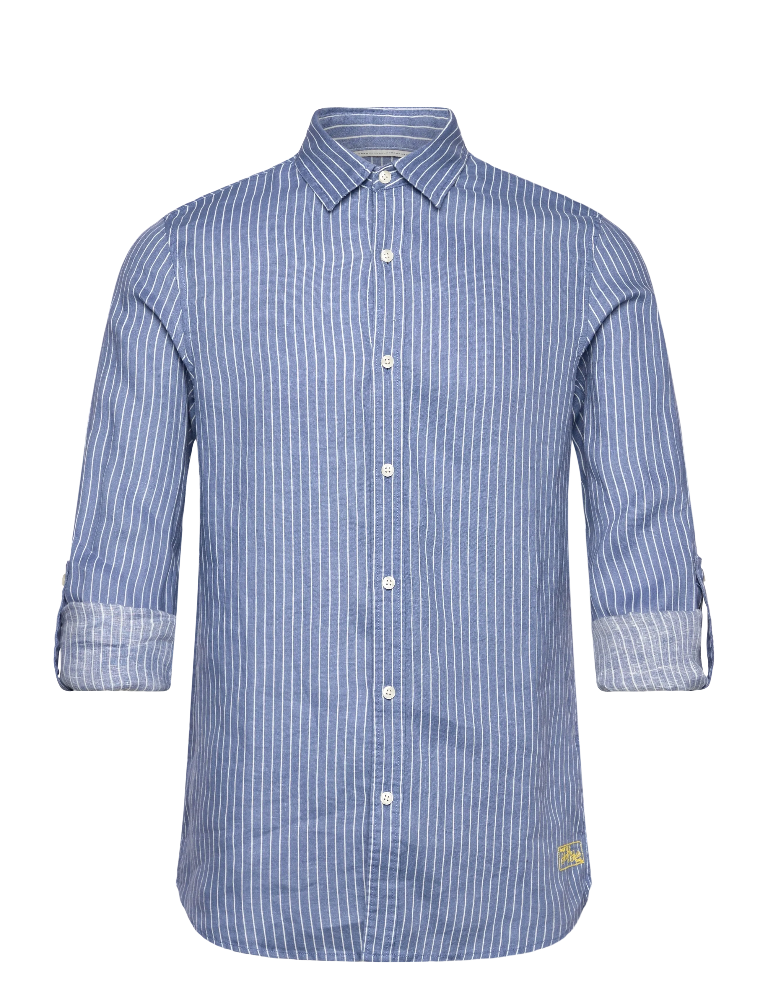 Scotch & Soda - Linen Striped Regularfit Shirt - stribede skjorter - infinity white stripe - 3