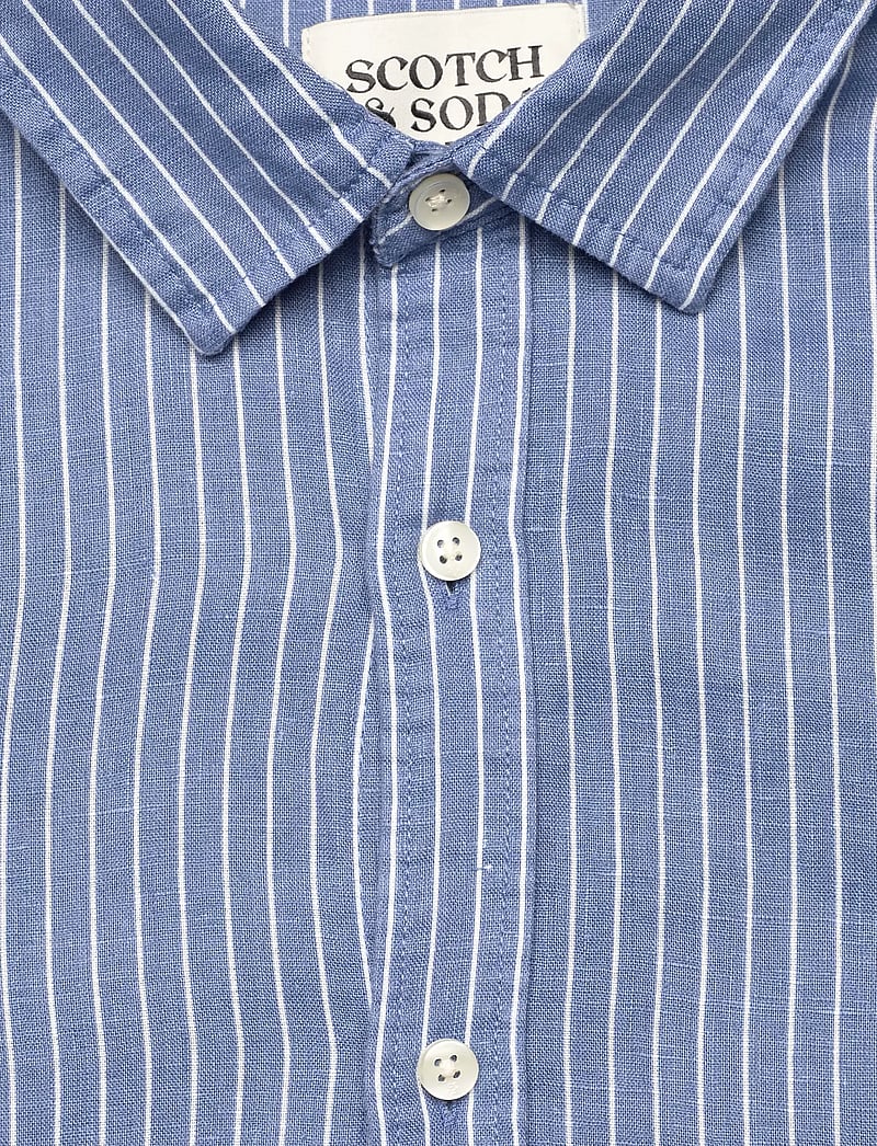 Scotch & Soda - Linen Striped Regularfit Shirt - stribede skjorter - infinity white stripe - 3