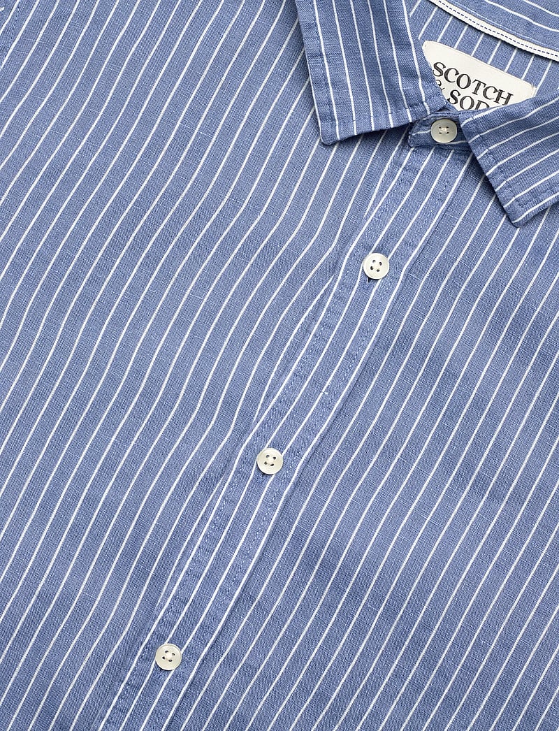 Scotch & Soda - Linen Striped Regularfit Shirt - stribede skjorter - infinity white stripe - 4