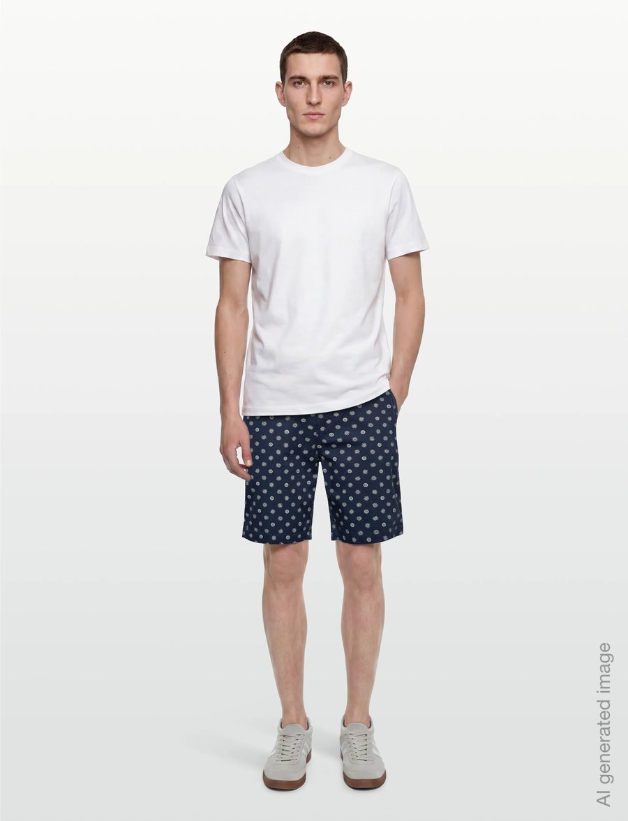 Scotch & Soda - Stuart Printed Stretch Cotton Chino Shorts - freizeitshorts - foulard dress blues - 0
