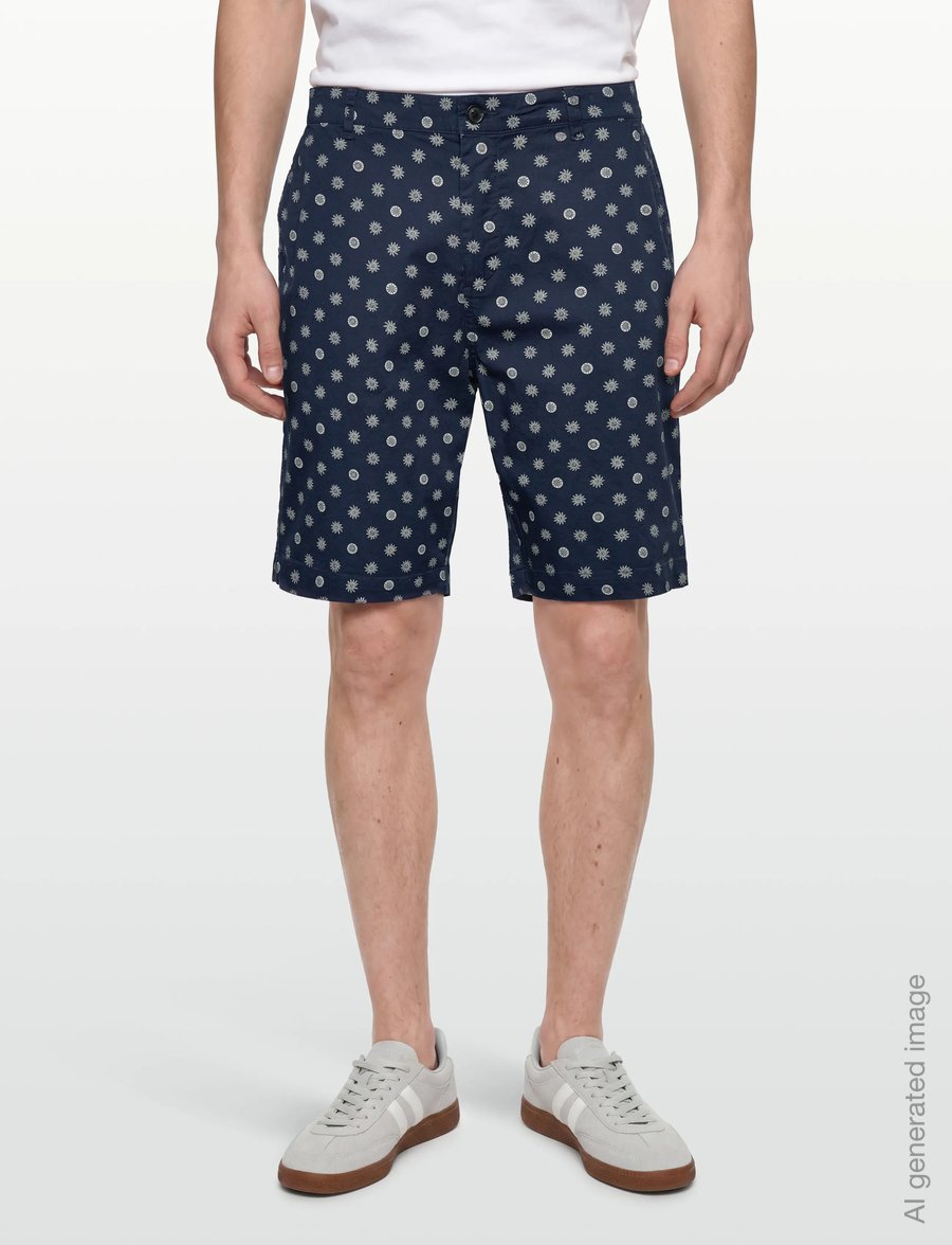 Scotch & Soda - Stuart Printed Stretch Cotton Chino Shorts - freizeitshorts - foulard dress blues - 3